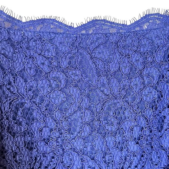 Adrianna Papell Royal Blue Lace Sheath Cocktail Dress Size 2 Wedding Guest Party - Picture 3 of 6